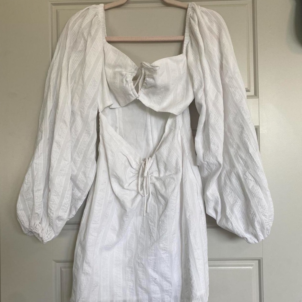 White Puff Sleeve Dress